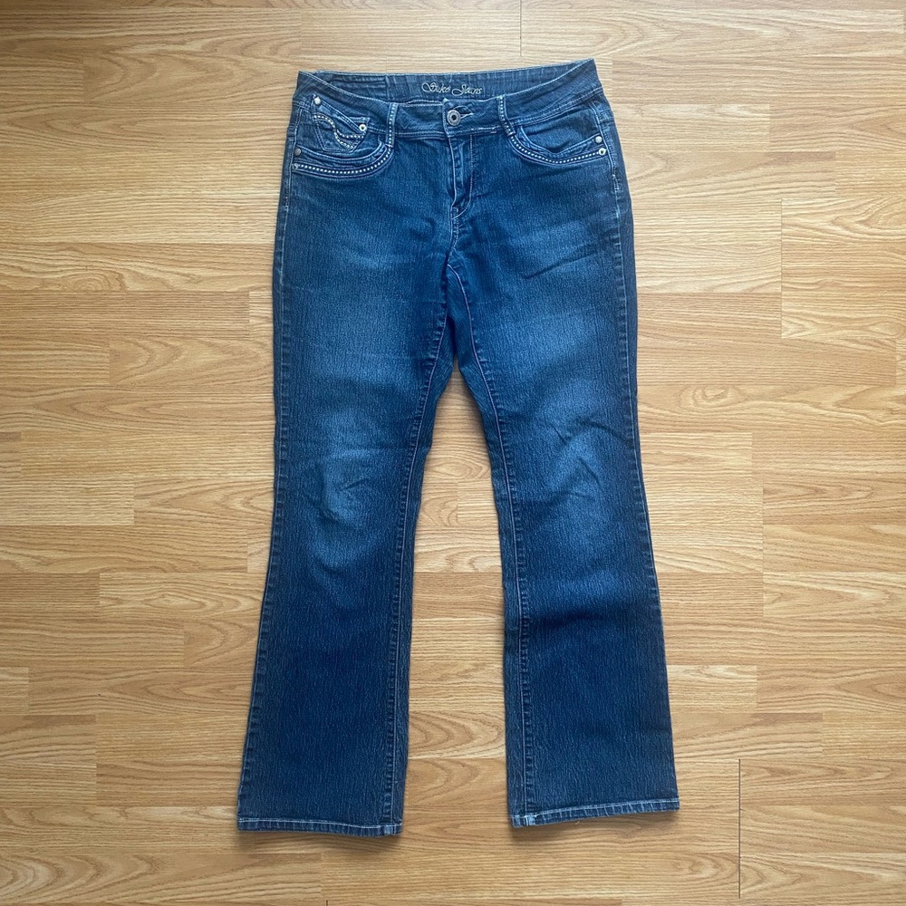 EMBROIDERED Y2K Dark Wash Suko Jeans - Size 9